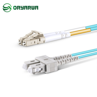 LC UPC إلى SC UPC Duplex Fiber Optic Multimode Patch Cord OM3.0